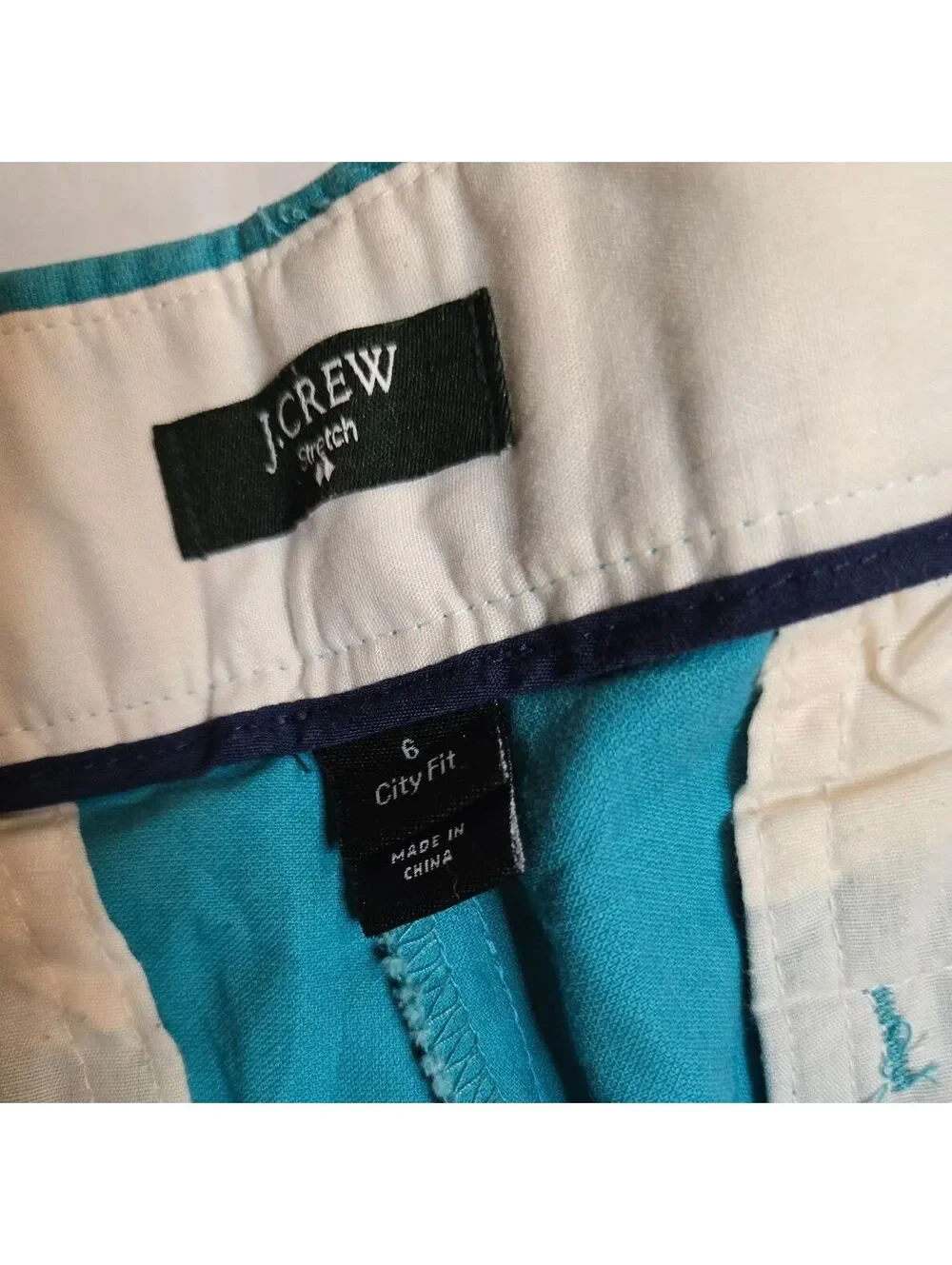 J.Crew City Fit Pants Women's 6 Turquoise Teal Blue Cropped Stretch Cotton 2013